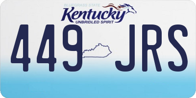 KY license plate 449JRS