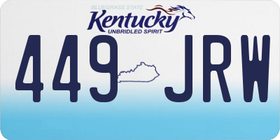 KY license plate 449JRW