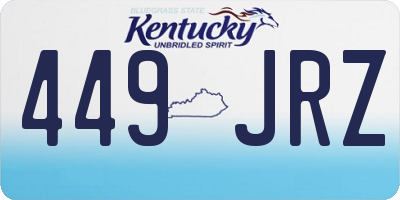 KY license plate 449JRZ