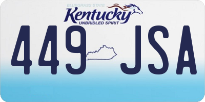 KY license plate 449JSA
