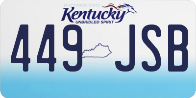 KY license plate 449JSB