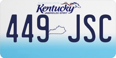 KY license plate 449JSC