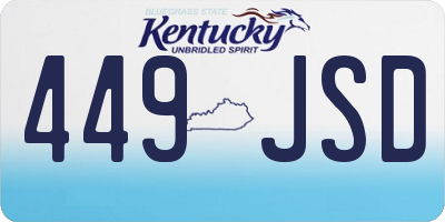 KY license plate 449JSD