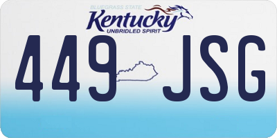 KY license plate 449JSG