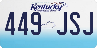 KY license plate 449JSJ