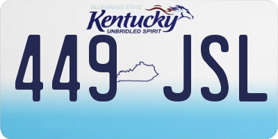 KY license plate 449JSL