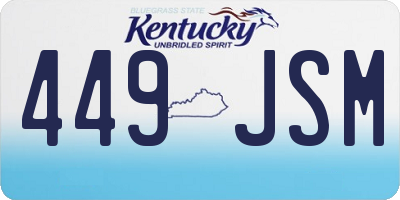 KY license plate 449JSM