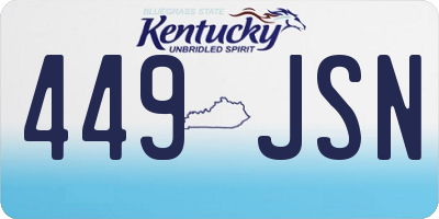 KY license plate 449JSN