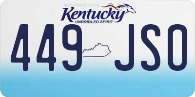 KY license plate 449JSO