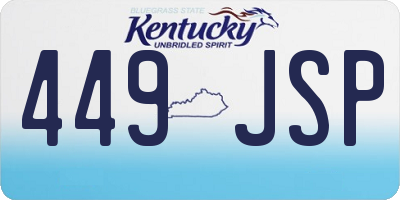KY license plate 449JSP