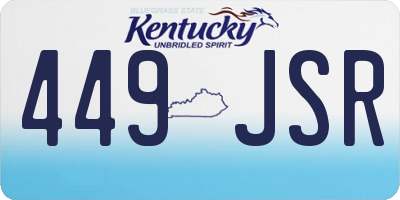 KY license plate 449JSR