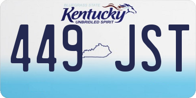 KY license plate 449JST