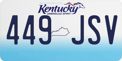 KY license plate 449JSV