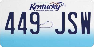 KY license plate 449JSW