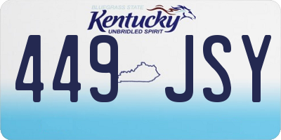 KY license plate 449JSY