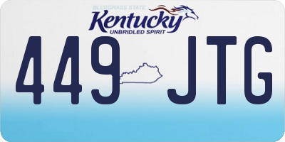 KY license plate 449JTG