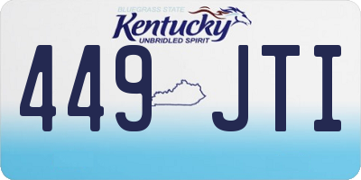 KY license plate 449JTI
