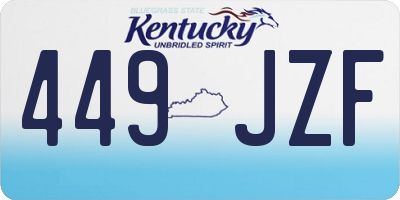 KY license plate 449JZF