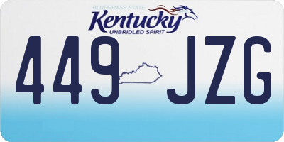 KY license plate 449JZG