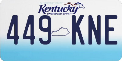 KY license plate 449KNE