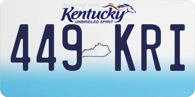 KY license plate 449KRI