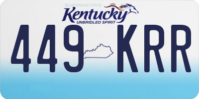 KY license plate 449KRR