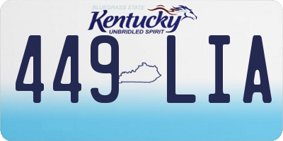 KY license plate 449LIA