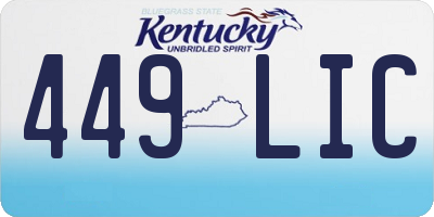 KY license plate 449LIC