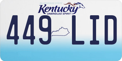 KY license plate 449LID