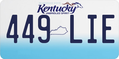 KY license plate 449LIE