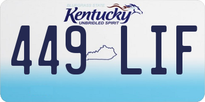KY license plate 449LIF