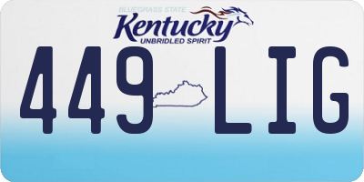 KY license plate 449LIG