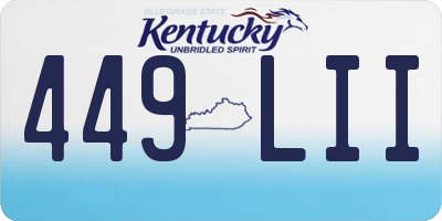 KY license plate 449LII