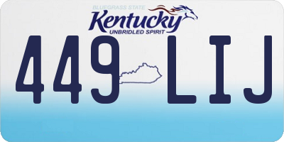 KY license plate 449LIJ