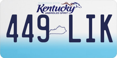 KY license plate 449LIK