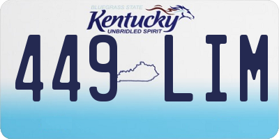 KY license plate 449LIM