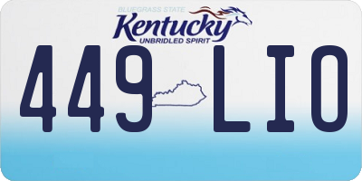 KY license plate 449LIO