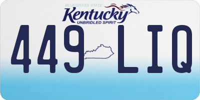 KY license plate 449LIQ