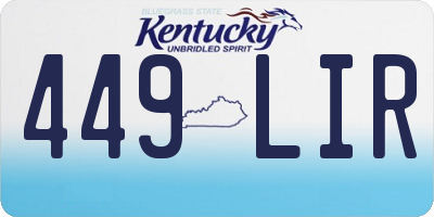 KY license plate 449LIR