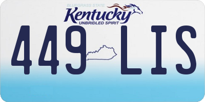 KY license plate 449LIS