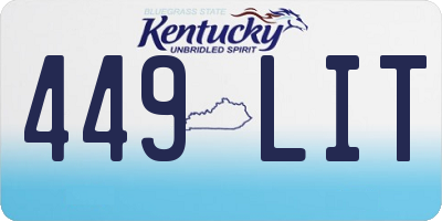 KY license plate 449LIT