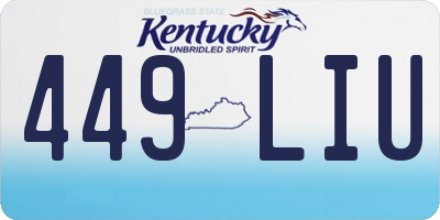 KY license plate 449LIU