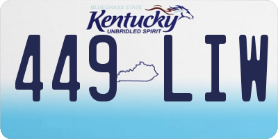 KY license plate 449LIW