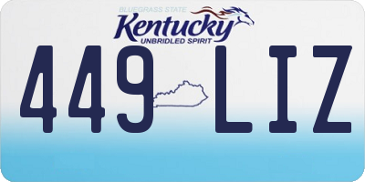 KY license plate 449LIZ