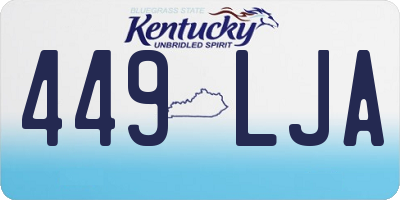 KY license plate 449LJA