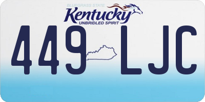 KY license plate 449LJC