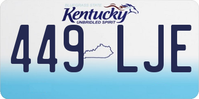 KY license plate 449LJE