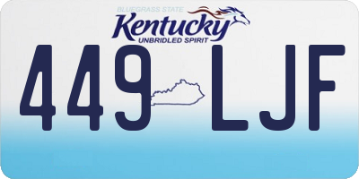 KY license plate 449LJF
