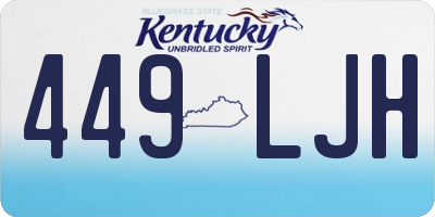 KY license plate 449LJH