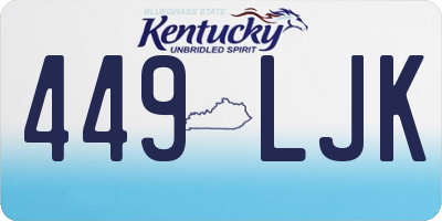 KY license plate 449LJK